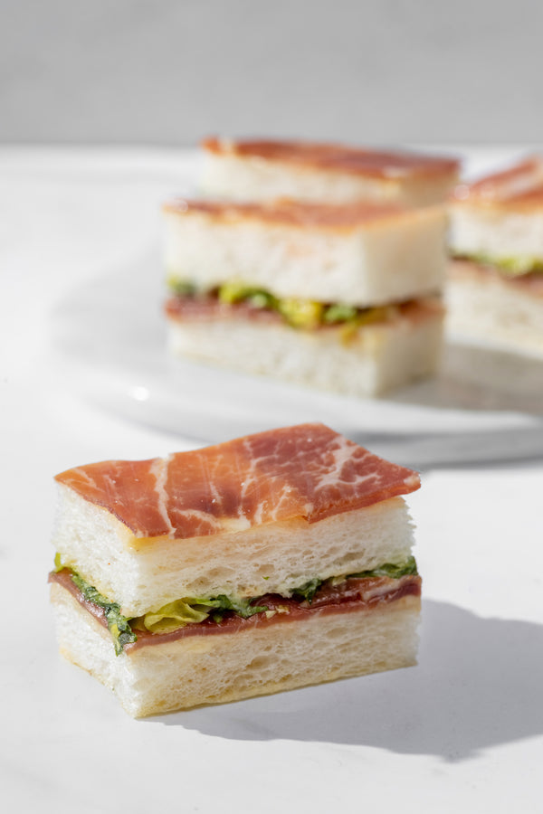 Basque Cured Ham & Espelette Chili Finger Sandwich (One Dozen)